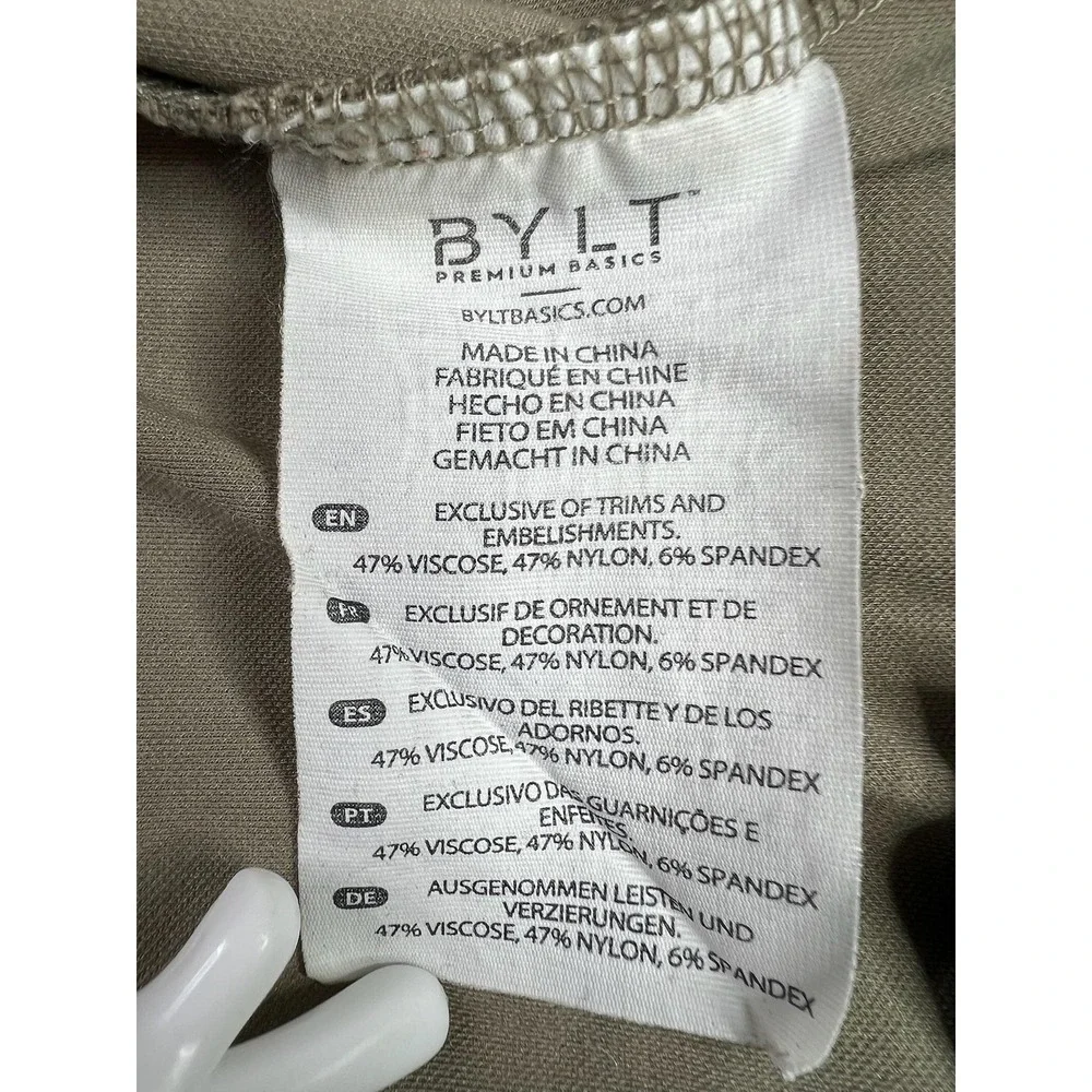 BYLT Jogger Pants Mens Medium Beige Premium Basics Elastic Waist Stretch Pockets